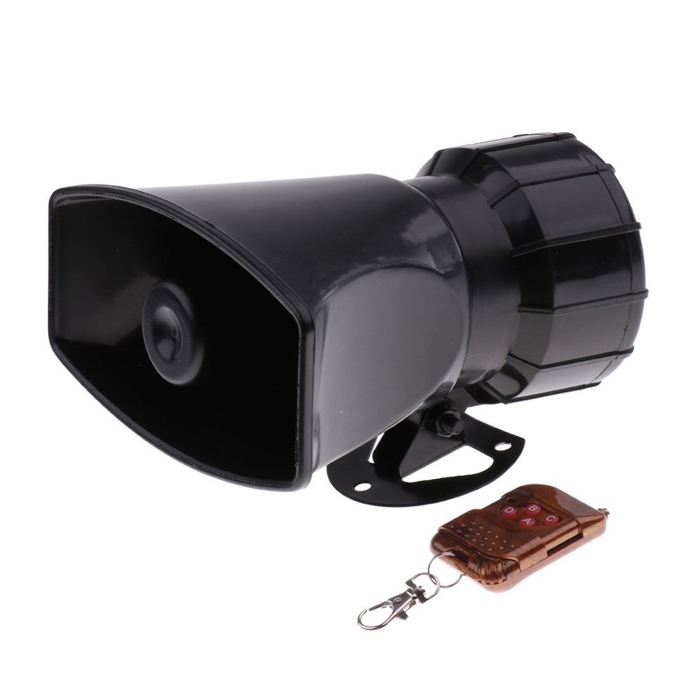 12V 100W 7 Sounds Loud Auto Car Electronic Warning Alarm Fire Siren Horn Speaker With Brown Remote Controller